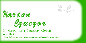 marton czuczor business card